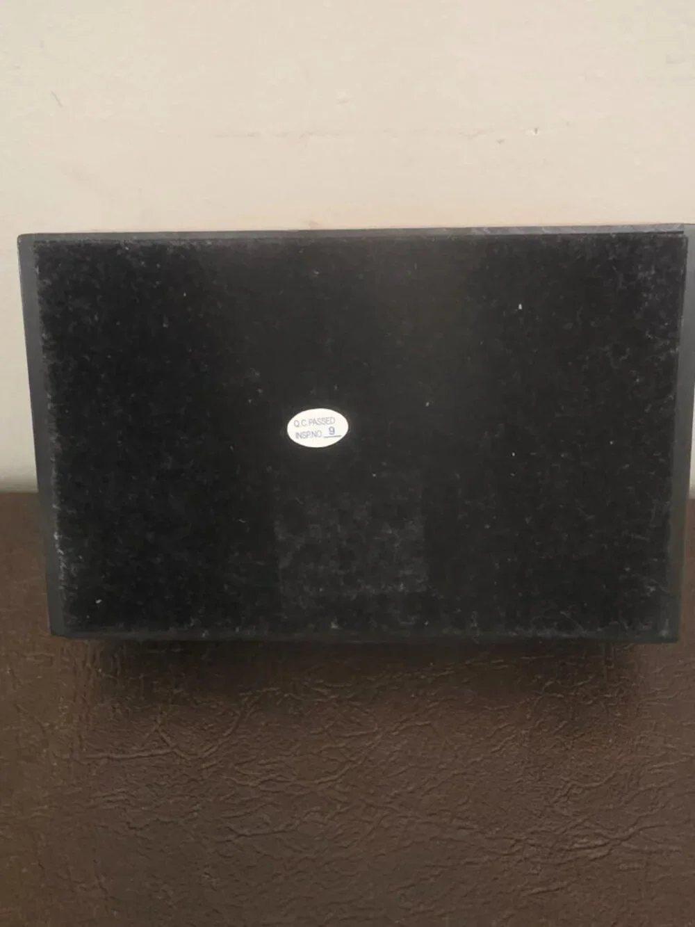 Vintage wooden jewelry box with a picture frame features a rectangular shape